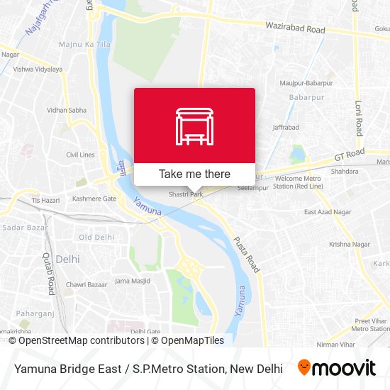 Yamuna Bridge East / S.P.Metro Station map