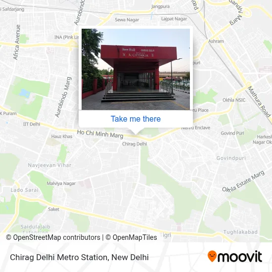 Chirag Delhi Metro Station map