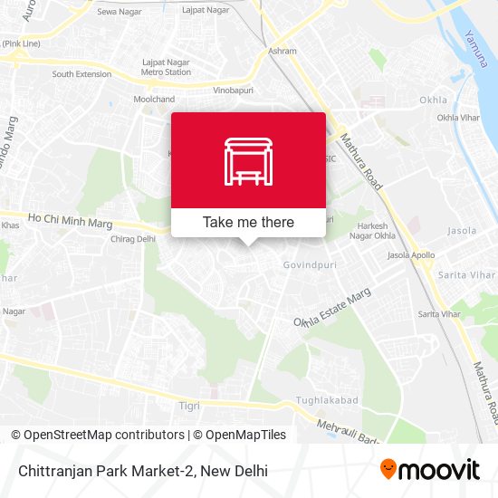 Chittranjan Park Market-2 map