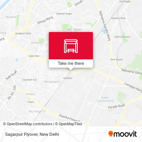 Sagarpur Flyover map