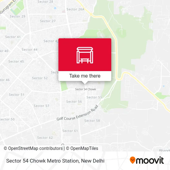Sector 54 Chowk Metro Station map