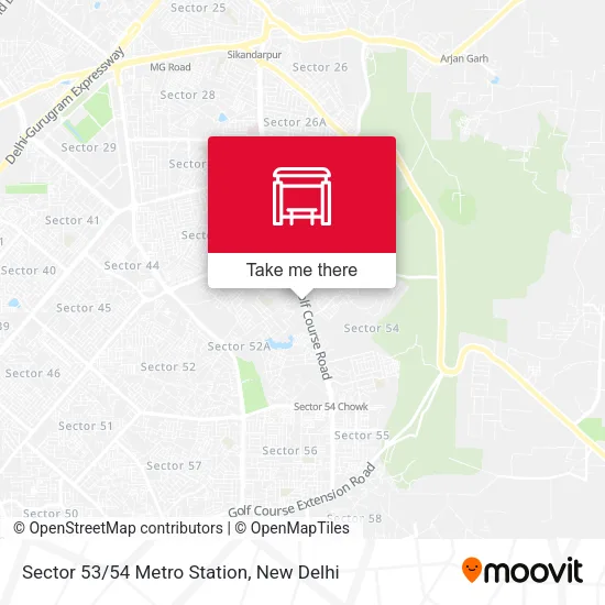 Sector 53/54 Metro Station map