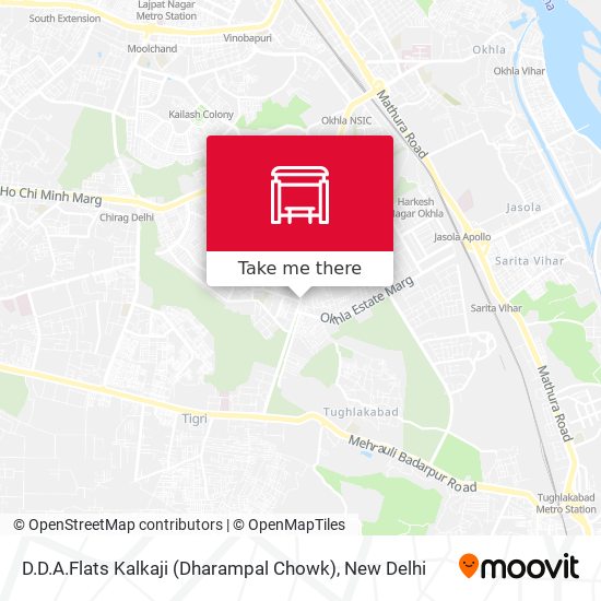 D.D.A.Flats Kalkaji (Dharampal Chowk) map