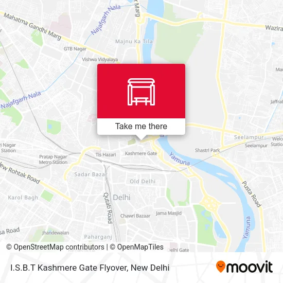 I.S.B.T Kashmere Gate Flyover map