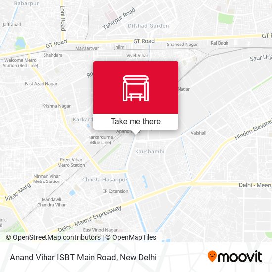 Anand Vihar ISBT Main Road map