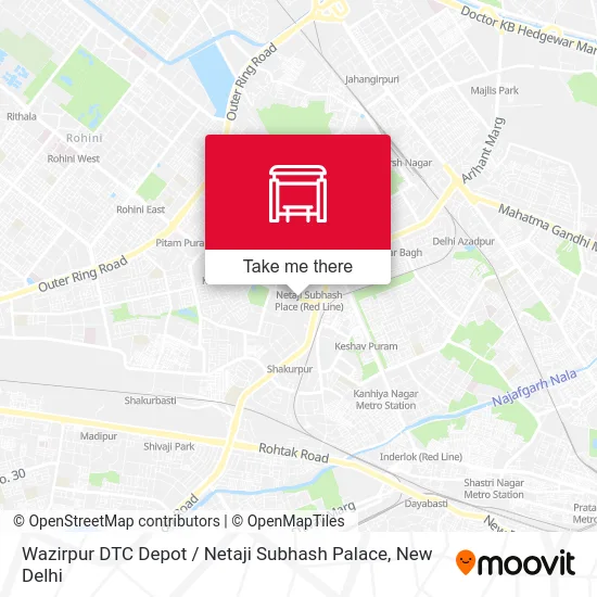 Wazirpur DTC Depot / Netaji Subhash Palace map