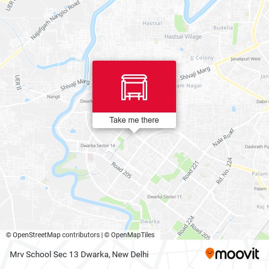 MRV School Sec 13 Dwarka map