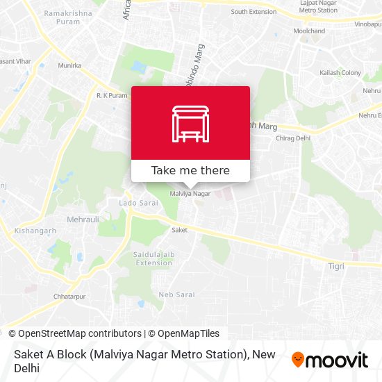 Saket A Block (Malviya Nagar Metro Station) map