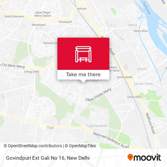 Govindpuri Ext Gali No 16 map