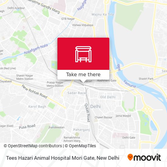 How to get to Tees Hazari Animal Hospital Mori Gate in Delhi by Metro, Bus  or Train?