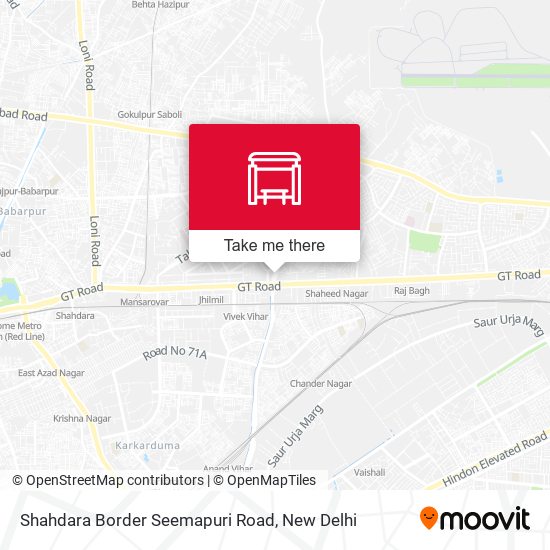 Shahdara Border Seemapuri Road map
