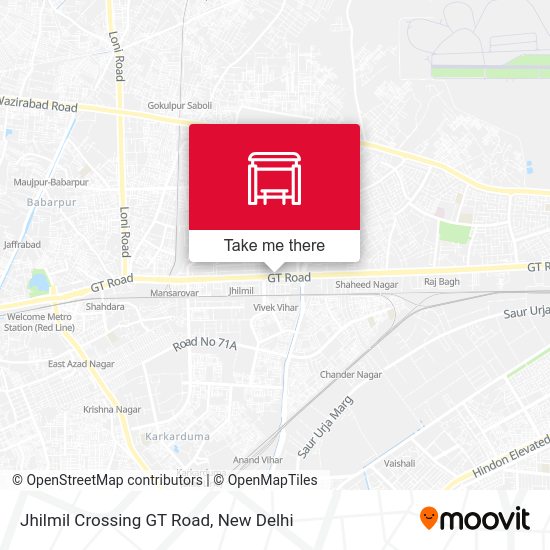 Jhilmil Crossing GT Road map