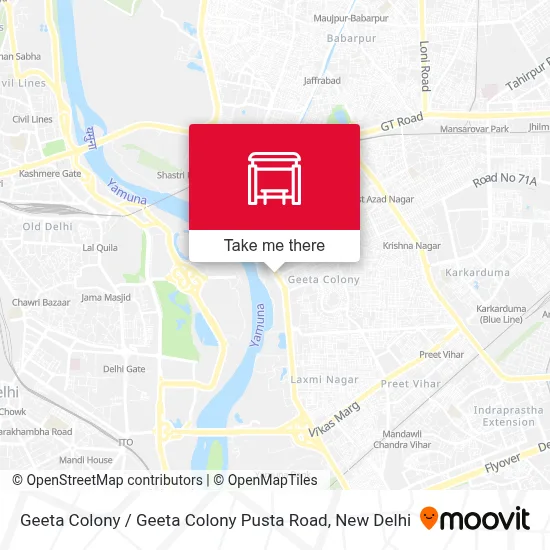 Geeta Colony / Geeta Colony Pusta Road map