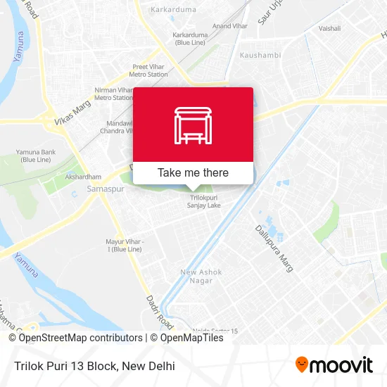 Trilok Puri 13 Block map