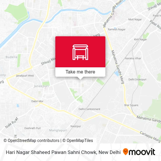 Hari Nagar Shaheed Pawan Sahni Chowk map