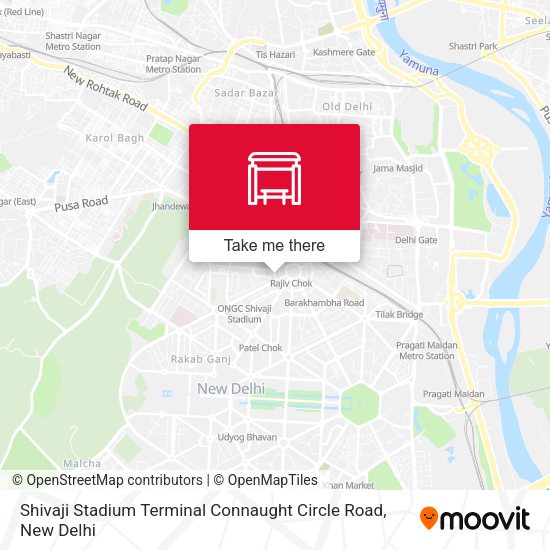 Shivaji Stadium Terminal Connaught Circle Road map