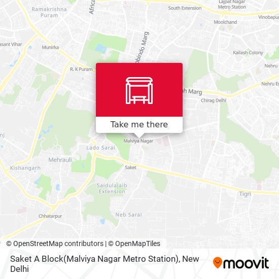 Saket A Block(Malviya Nagar Metro Station) map