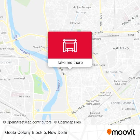 Geeta Colony Block 5 map