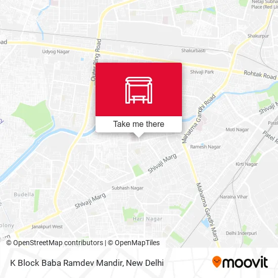 K Block Baba Ramdev Mandir map