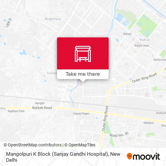 Mangolpuri K Block (Sanjay Gandhi Hospital) map