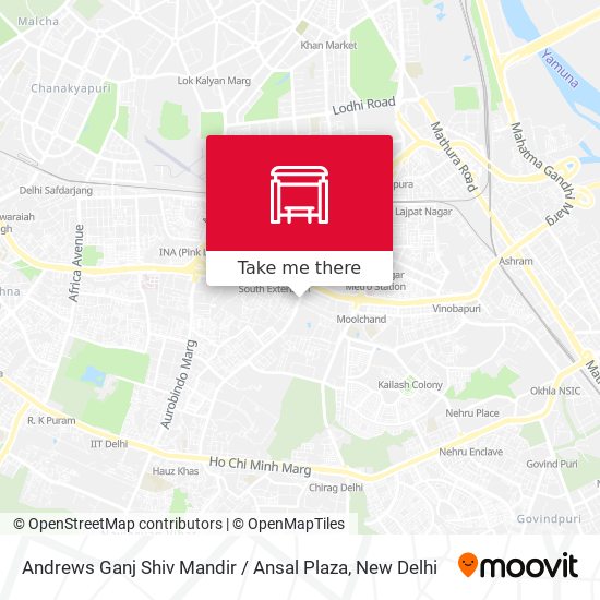 Andrews Ganj Shiv Mandir / Ansal Plaza map