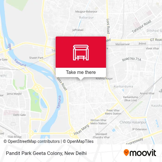 Pandit Park Geeta Colony map