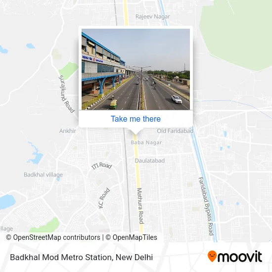 Badkhal Mod Metro Station map