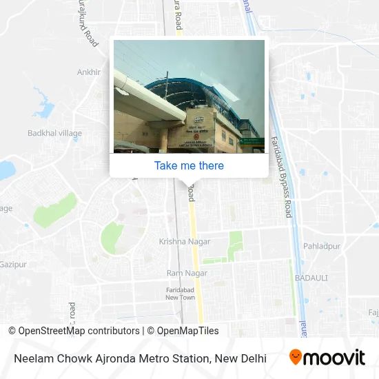 Neelam Chowk Ajronda Metro Station map