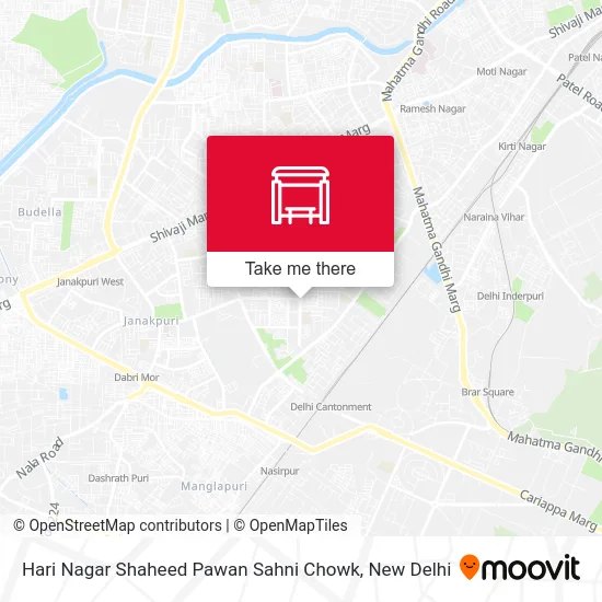 Hari Nagar Shaheed Pawan Sahni Chowk map
