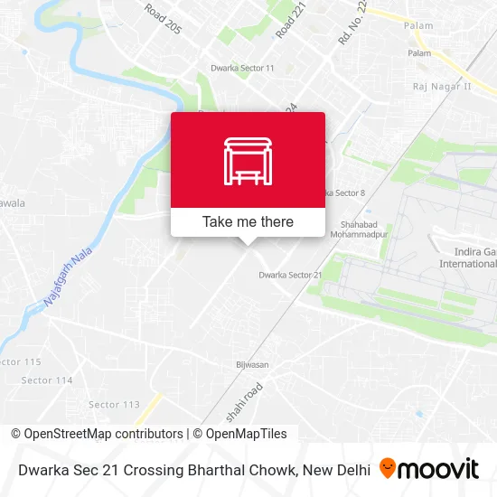Dwarka Sec 21 Crossing Bharthal Chowk map