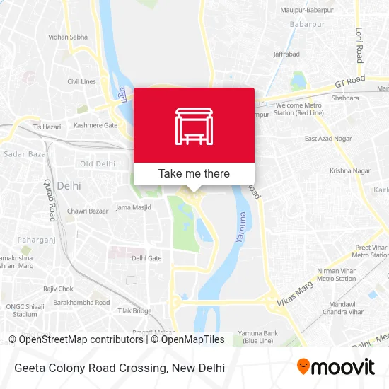 Geeta Colony Road Crossing map