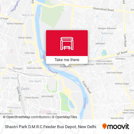 Shastri Park D.M.R.C.Feeder Bus Depot map
