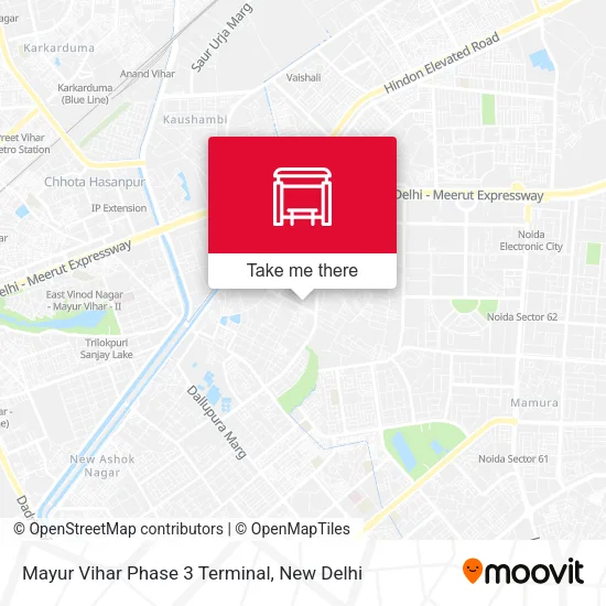 Mayur Vihar Phase 3 Terminal map