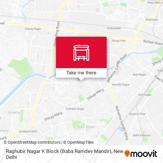 Raghubir Nagar K Block (Baba Ramdev Mandir) map