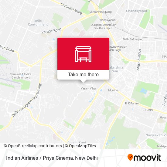 Indian Airlines / Priya Cinema map