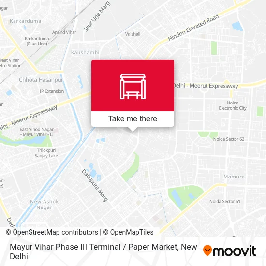 Mayur Vihar Phase III Terminal / Paper Market map