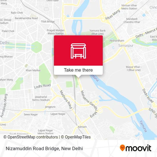Nizamuddin Road Bridge map