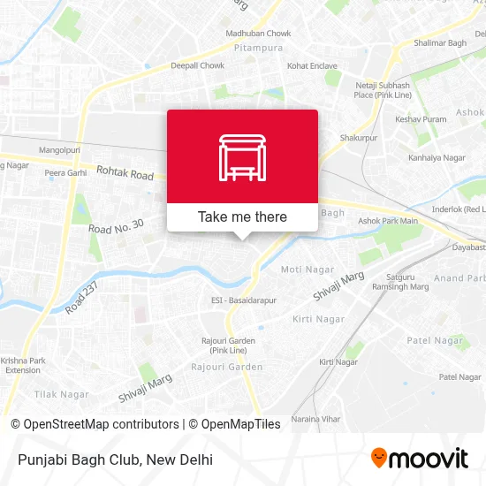 Punjabi Bagh Club map