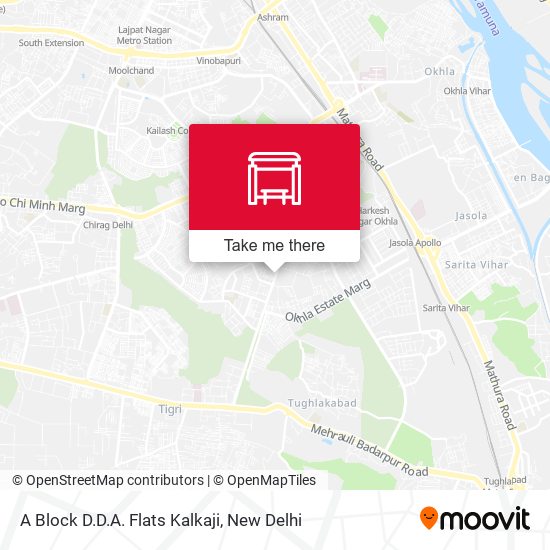 A Block D.D.A. Flats Kalkaji map