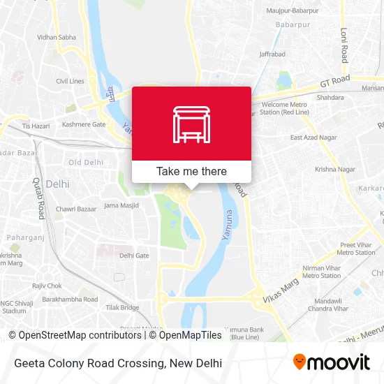 Geeta Colony Road Crossing map