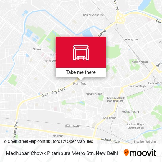 Madhuban Chowk Pitampura Metro Stn map