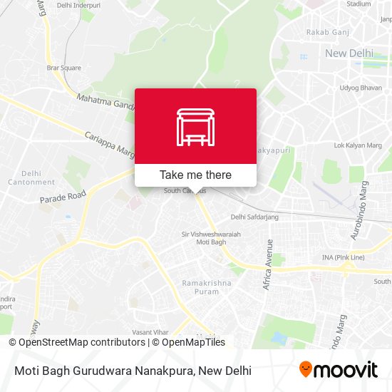 Moti Bagh Gurudwara Nanakpura map