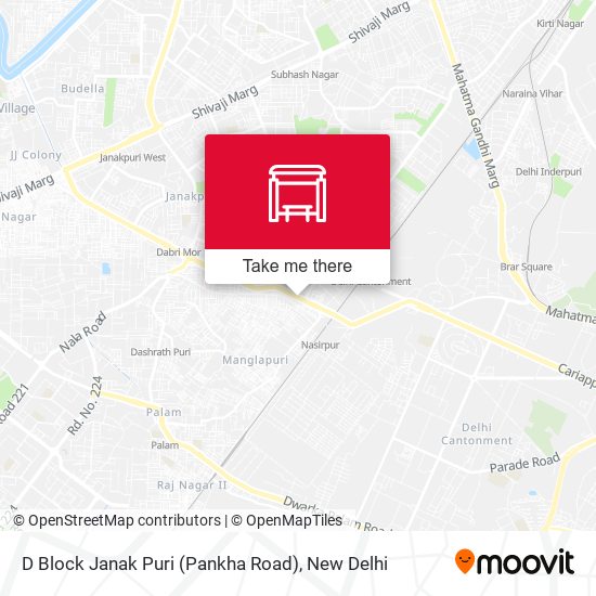 D Block Janak Puri (Pankha Road) map