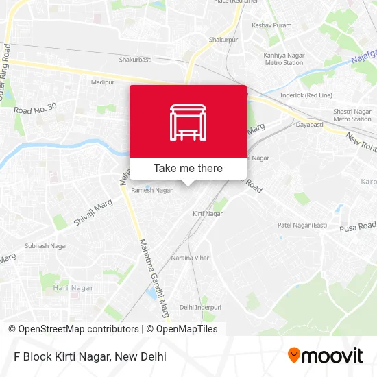 F Block Kirti Nagar map