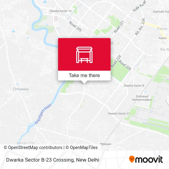 Dwarka Sector B-23 Crossing map