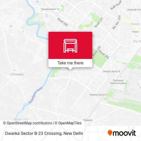 Dwarka Sector B-23 Crossing map