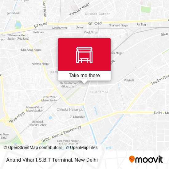 Anand Vihar I.S.B.T Terminal map