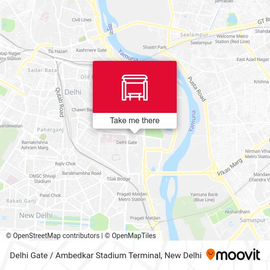 Delhi Gate / Ambedkar Stadium Terminal map