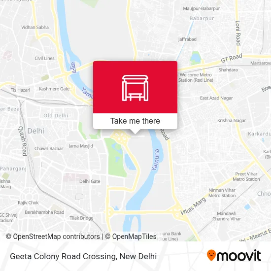 Geeta Colony Road Crossing map