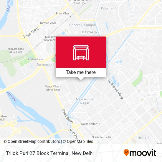 Trilok Puri 27 Block Terminal map